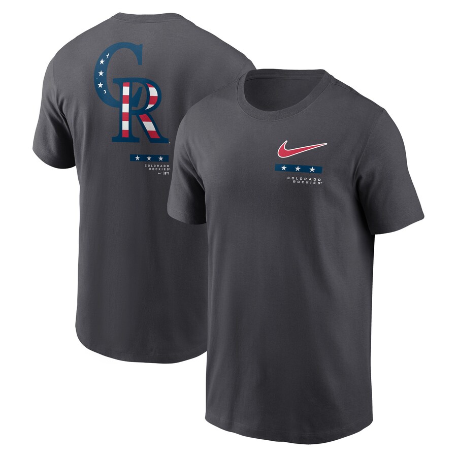 Men's Colorado Rockies Nike Anthracite Americana T-Shirt