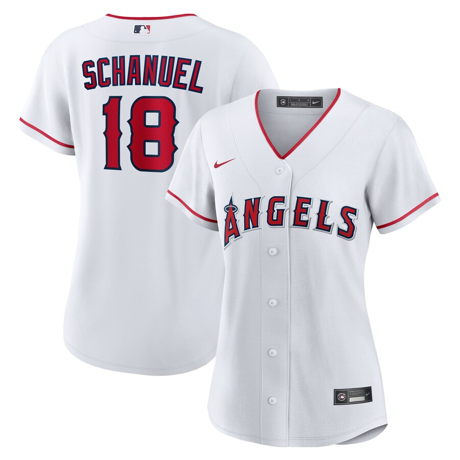 Women's Los Angeles Angels Nolan Schanuel Nike White Home Replica Jersey