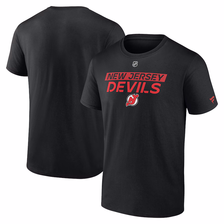 Men's New Jersey Devils Fanatics Black Authentic Pro Core Primary T-Shirt