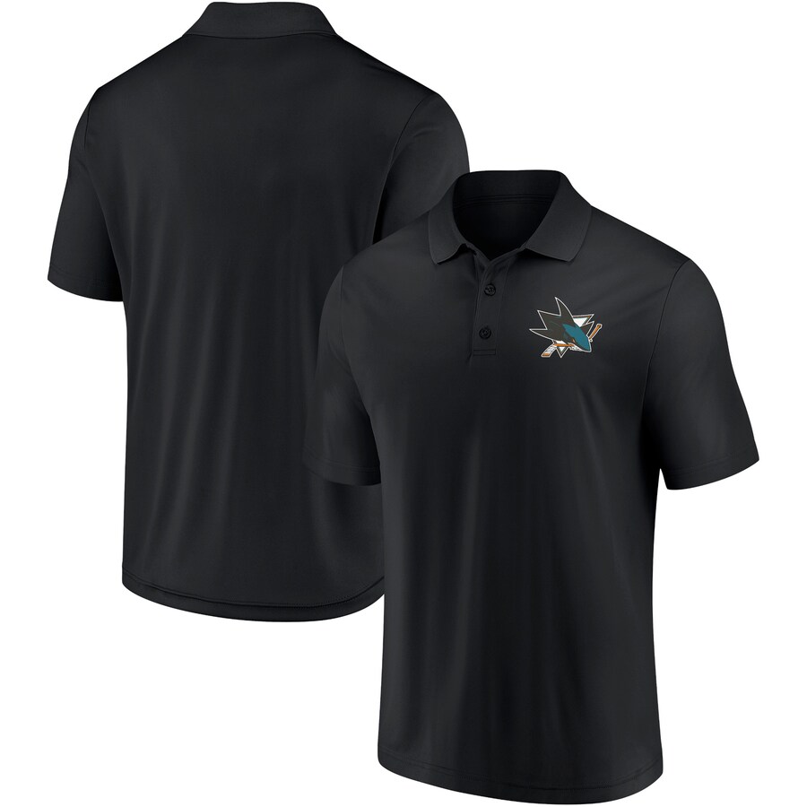 Men's San Jose Sharks Fanatics Black Winning Streak Polo