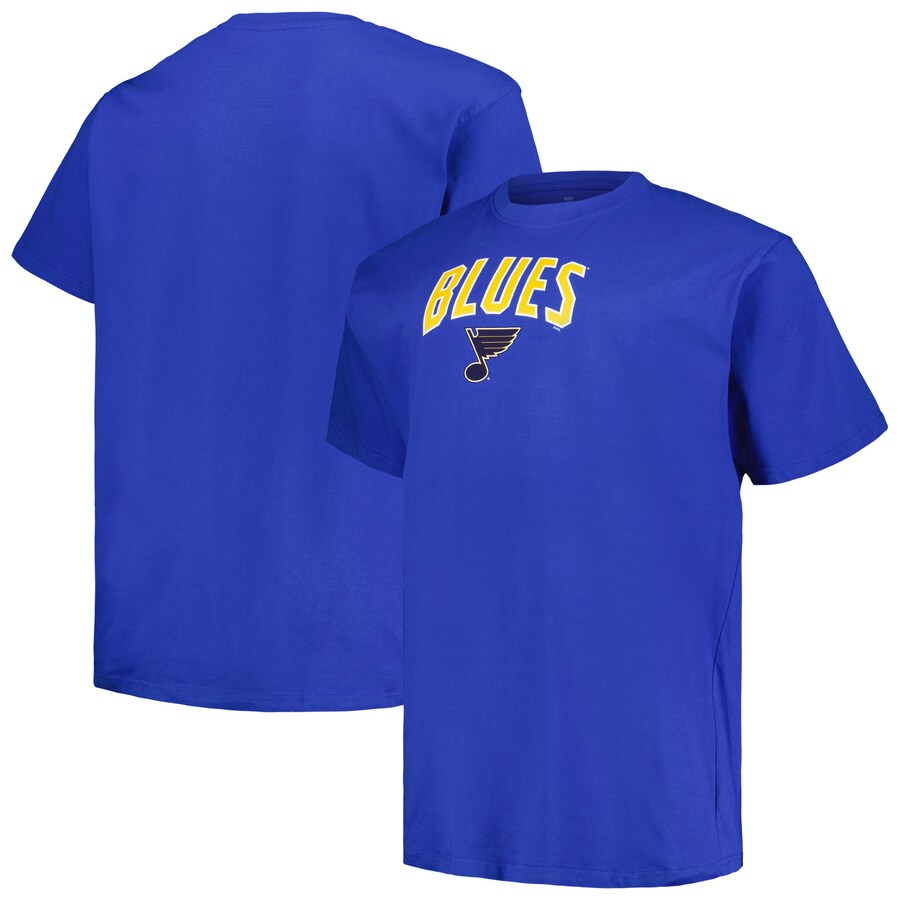 Men's St. Louis Blues Profile Blue Big & Tall Arch Over Logo T-Shirt