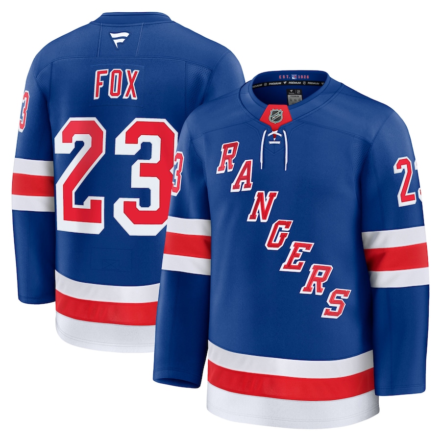 Men's New York Rangers Adam Fox Fanatics Blue Home Premium Jersey