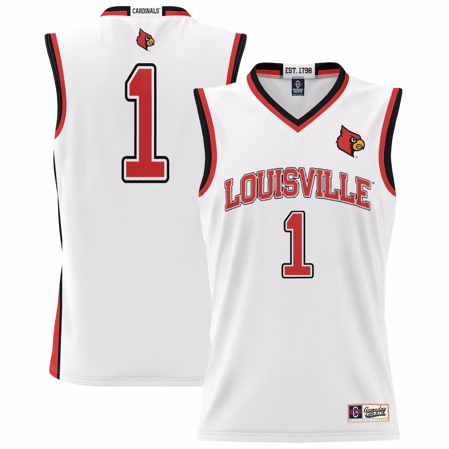 #1 Louisville Cardinals GameDay Greats Unisex Lightweight Basketball Jersey - White