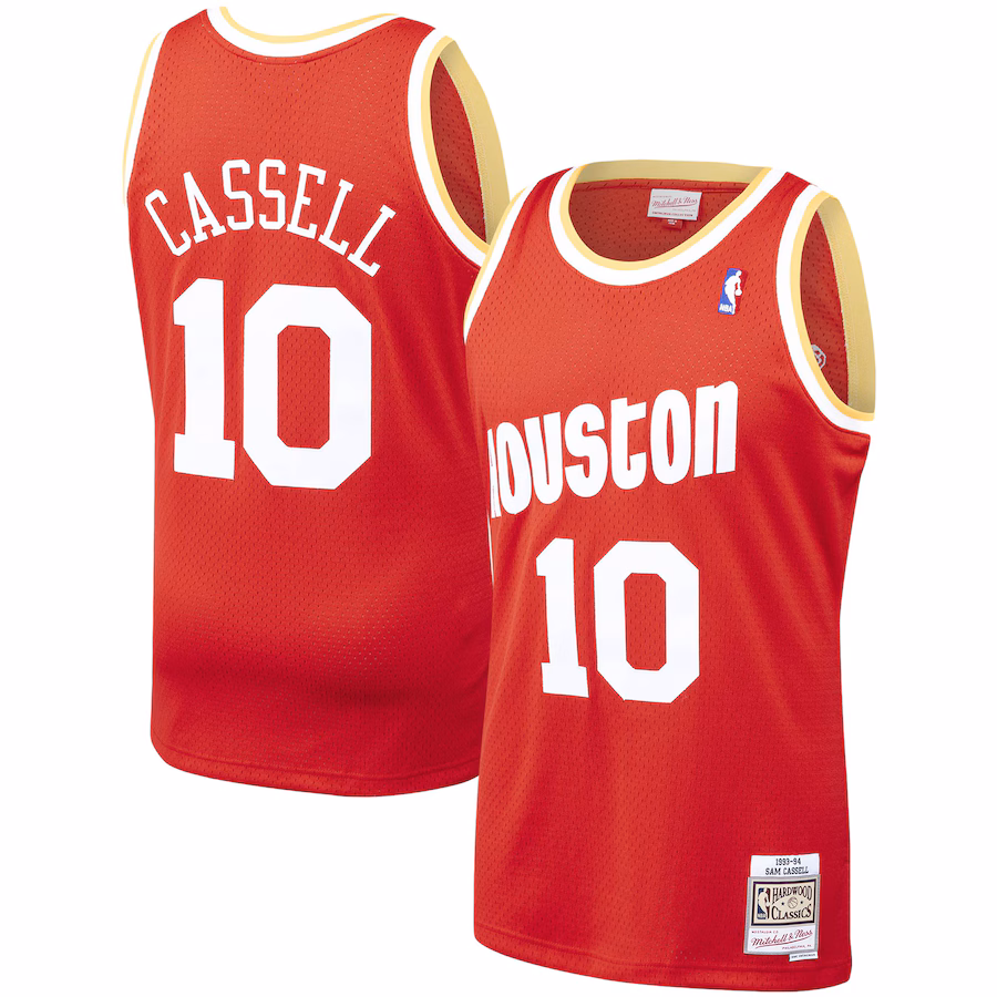 Men's Houston Rockets Sam Cassell Mitchell & Ness Red 1993/94 Hardwood Classics Swingman Jersey