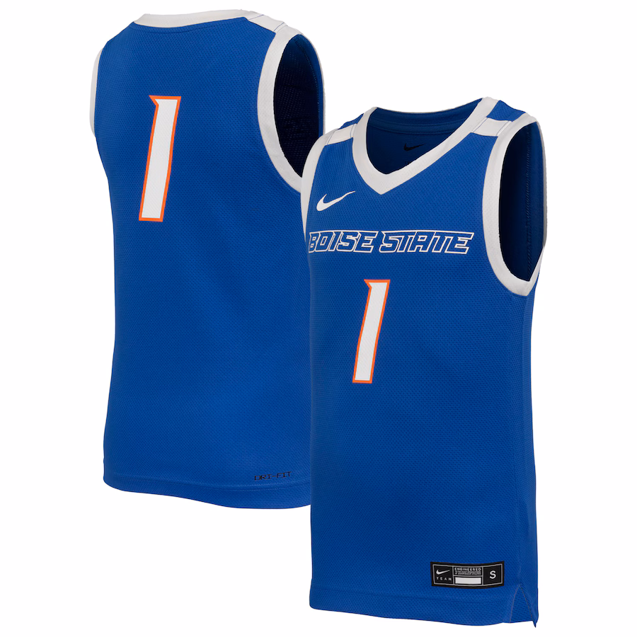 Youth Nike #1 Royal Boise State Broncos Replica Basketball Jersey