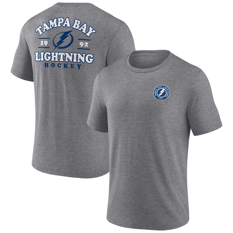 Men's Tampa Bay Lightning Fanatics Heather Gray Winger Tri-Blend T-Shirt