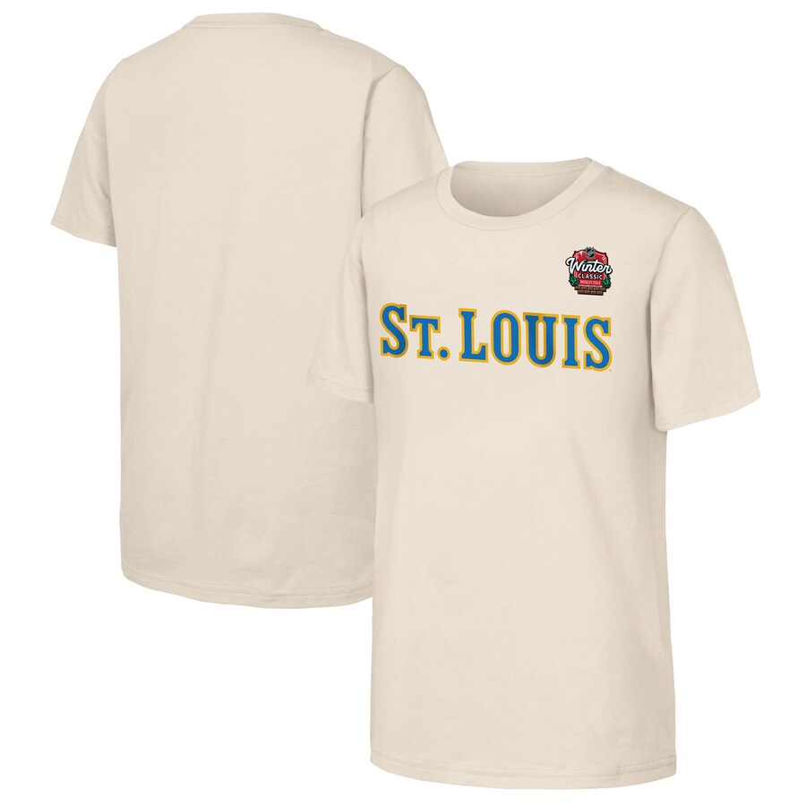 Youth St. Louis Blues Tan 2025 NHL Winter Classic Primary Logo T-Shirt