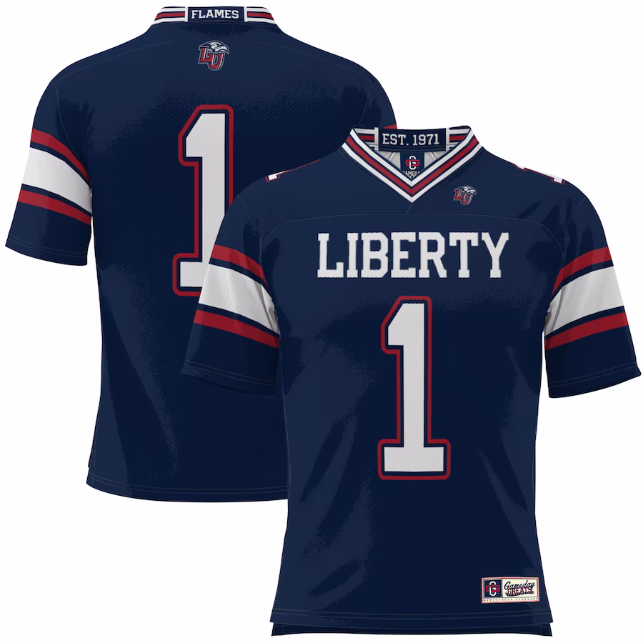 #1 Liberty Flames GameDay Greats Football Jersey - Navy