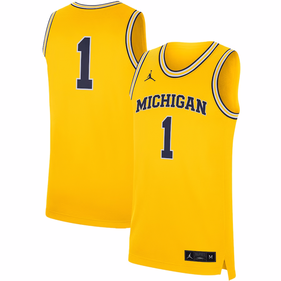 Michigan Wolverines Jordan Brand Replica Jersey - Maize