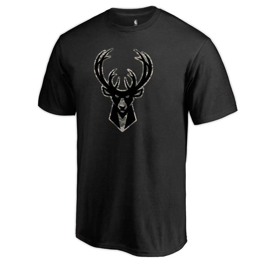 Men's Milwaukee Bucks Black Cloak Camo T-Shirt
