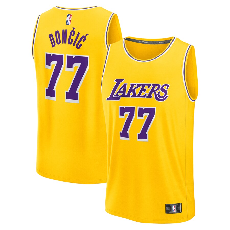 Men's Los Angeles Lakers Luka Don?i? Fanatics Gold Fast Break Replica Player Jersey - Icon Edition
