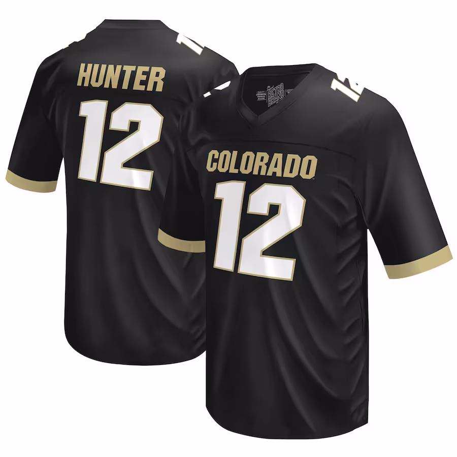 Travis Hunter Colorado Buffaloes Original Retro Brand  NIL Football Player Jersey �?Black