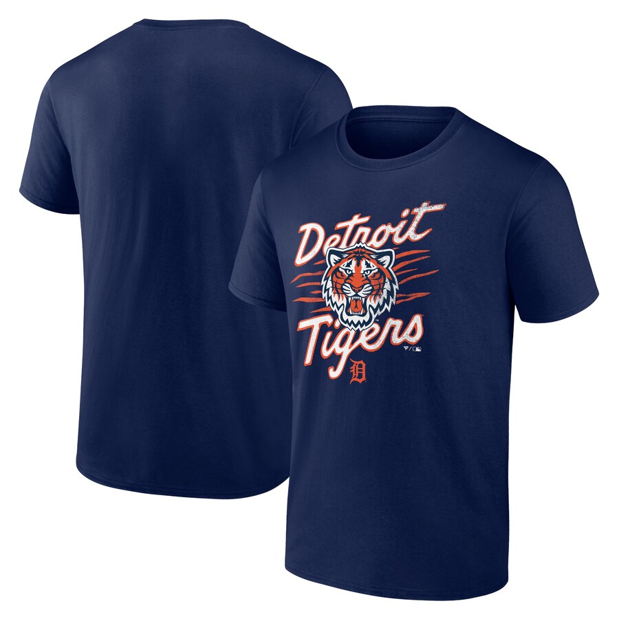 Men's Detroit Tigers Navy Tiger Illustration T-Shirt