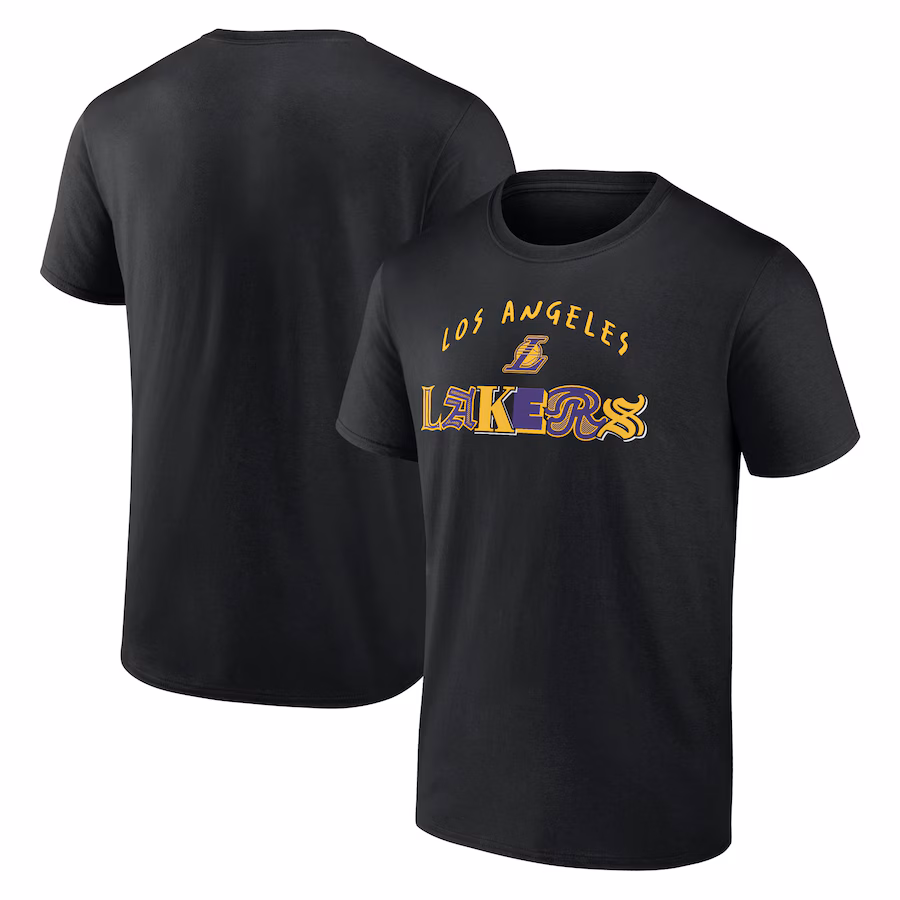 Men's Los Angeles Lakers Black Graffiti Arch T-Shirt