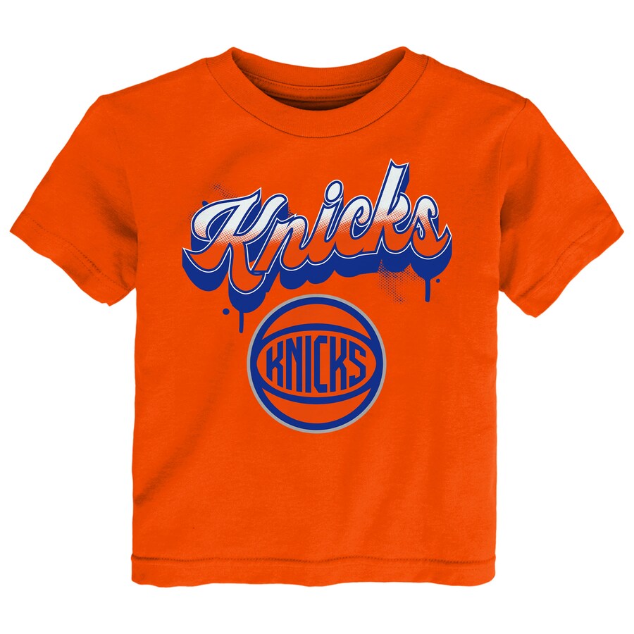 Youth New York Knicks Orange Bubbly Script T-Shirt