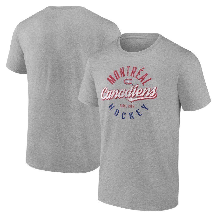 Men's Montreal Canadiens Fanatics Gray Emblem T-Shirt