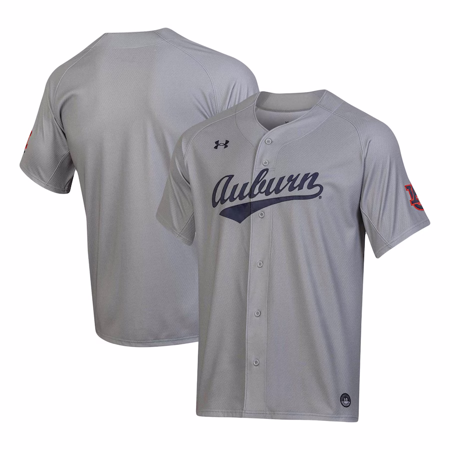 Auburn Tigers Under Armour Replica Baseball Jersey - Gray