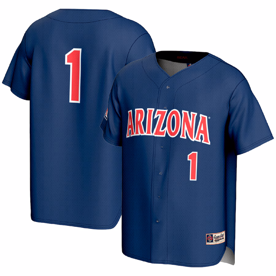 Men's GameDay Greats #1 Navy Arizona Wildcats Lightweight Baseball Fashion Jersey