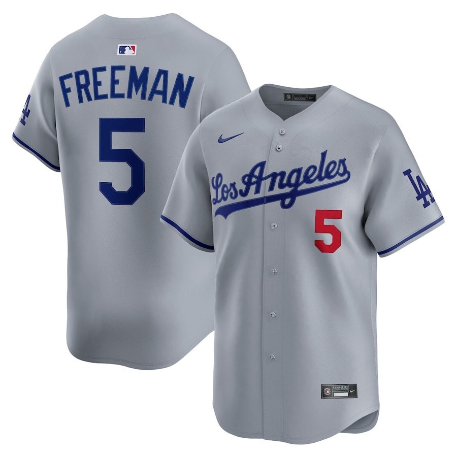Men's Los Angeles Dodgers Freddie Freeman Nike Gray Alternate Elite Player Jersey