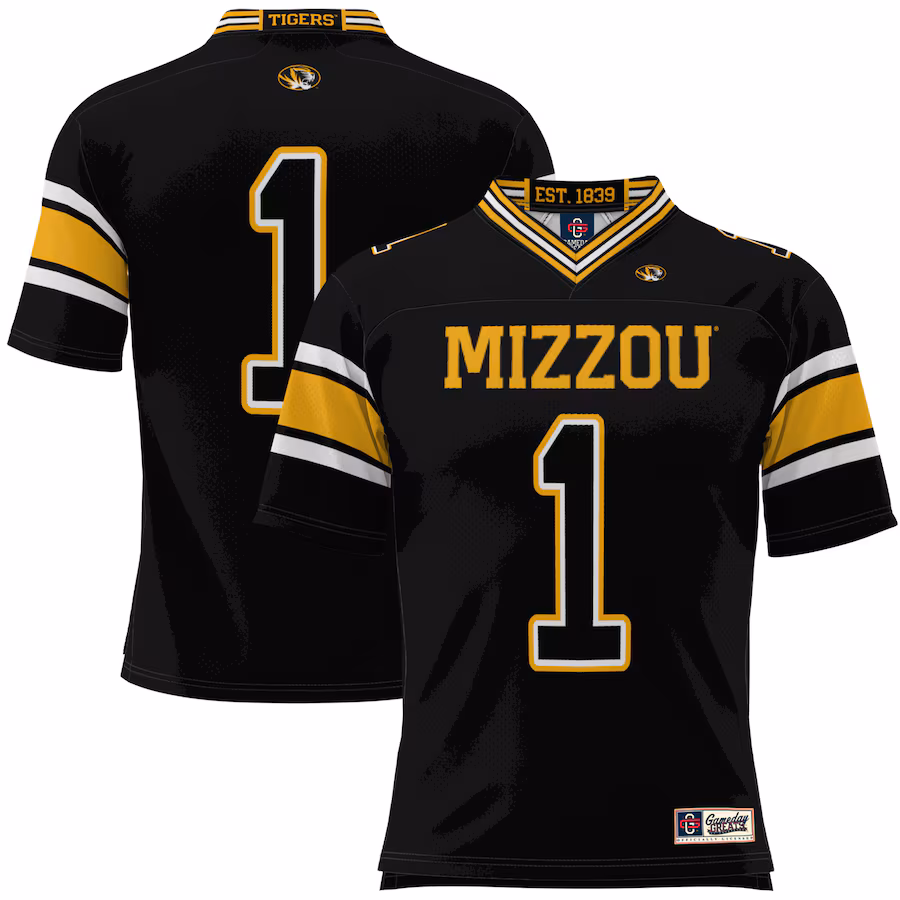 Men's GameDay Greats #1 Black Missouri Tigers Football Jersey