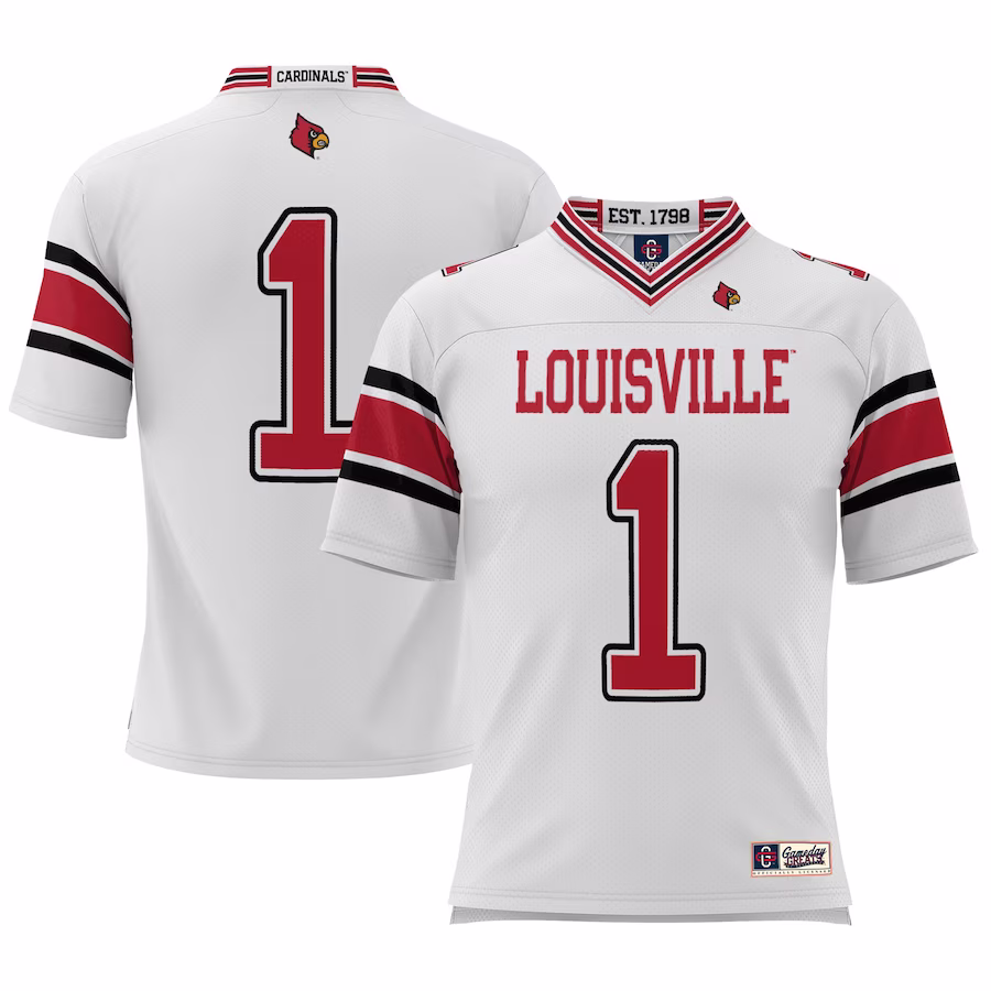 #1 Louisville Cardinals GameDay Greats Youth Football Jersey - White