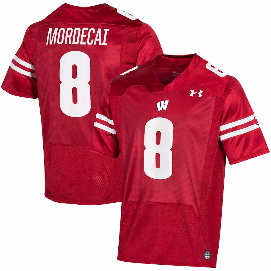 Tanner Mordecai Wisconsin Badgers Under Armour Player Game Jersey - Red