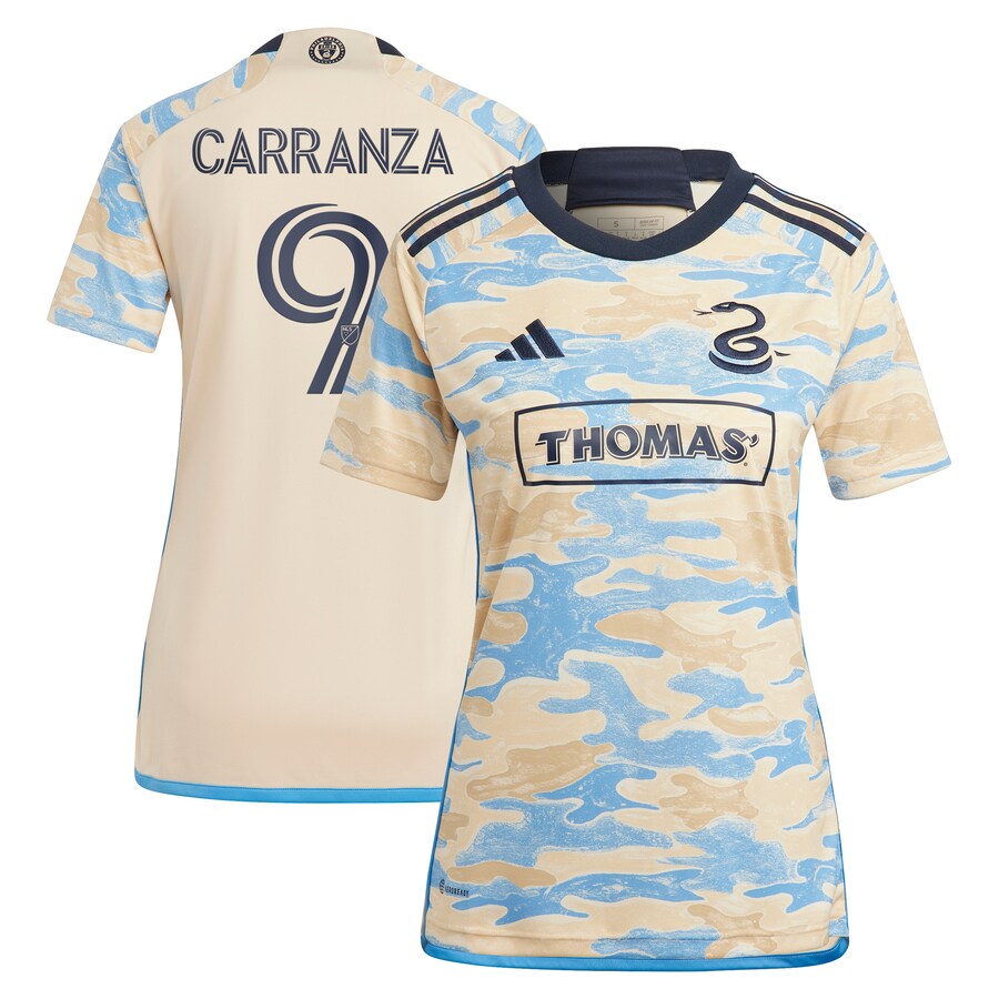 Women's Philadelphia Union Julian Carranza adidas Tan 2024 For Philly Replica Player Jersey
