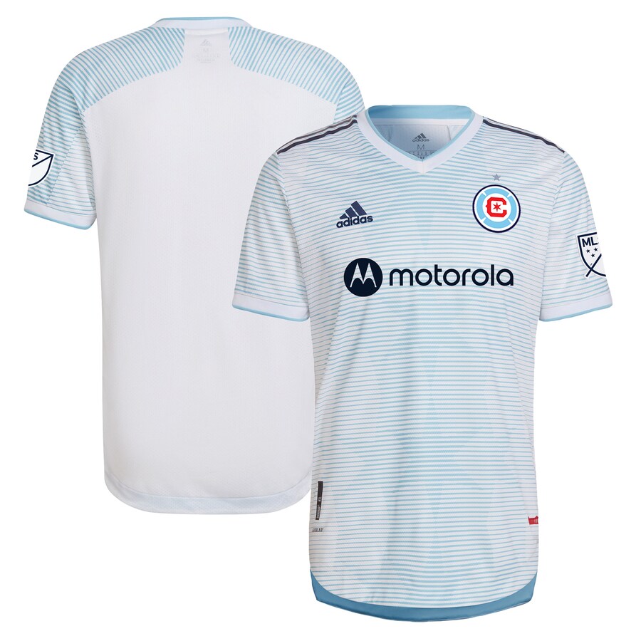 Men's Chicago Fire adidas White 2022 Lakefront Kit Authentic Blank Jersey