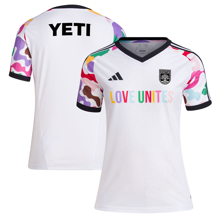 Women's Austin FC adidas White 2023 Pride Pre-Match Top