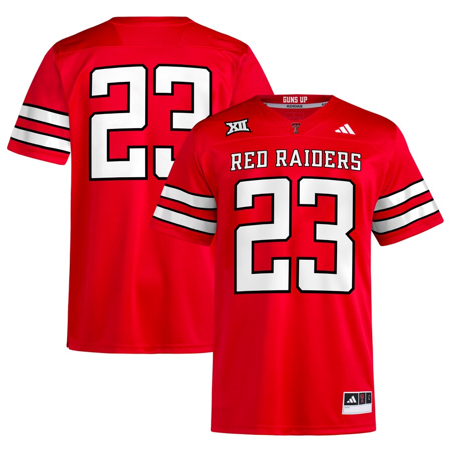 #23 Texas Tech Red Raiders adidas Home Premier Football Jersey �?Red