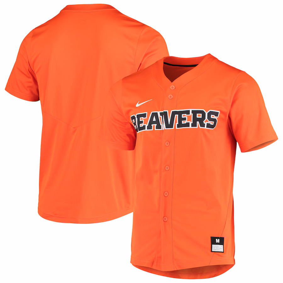 Men's Nike Orange Oregon State Beavers Vapor Untouchable Elite Replica Full-Button Baseball Jersey