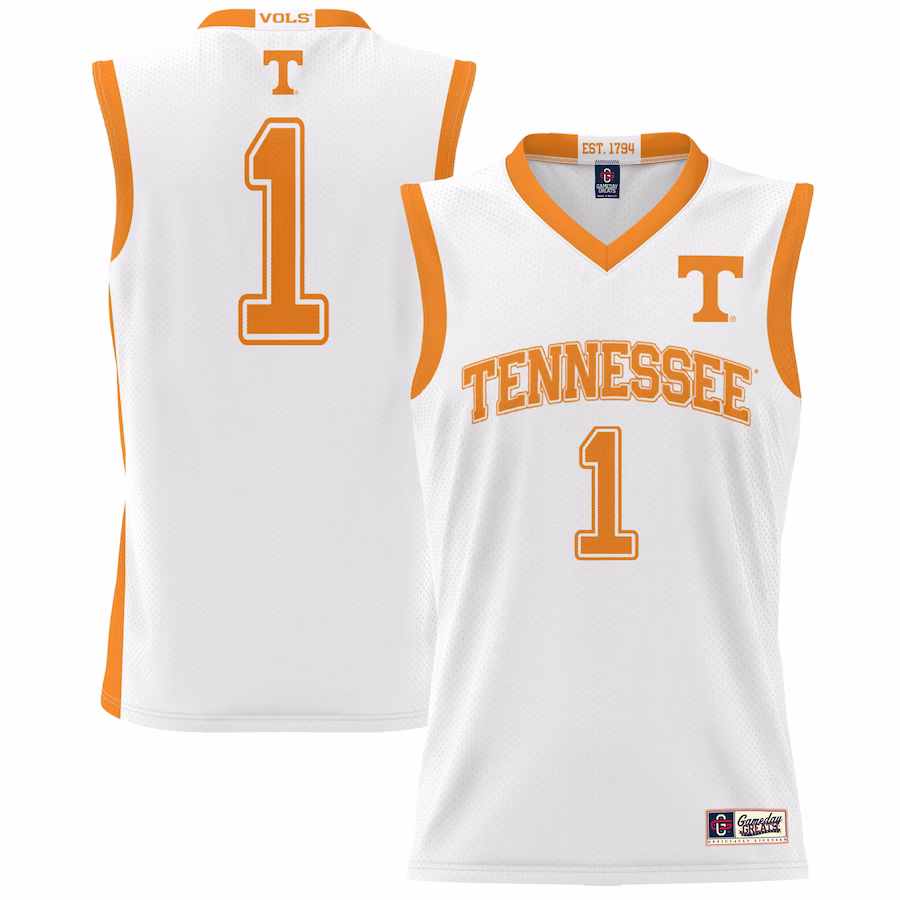 #1 Tennessee Volunteers GameDay Greats Unisex Lightweight Basketball Jersey - White