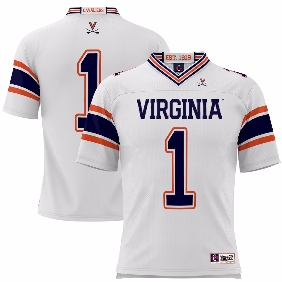 #1 Virginia Cavaliers GameDay Greats Youth Football Jersey - White
