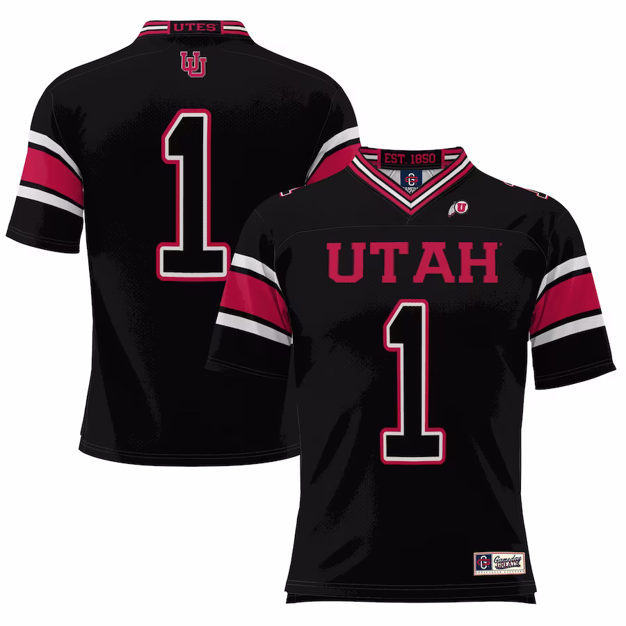 #1 Utah Utes GameDay Greats Youth Football Jersey - Black