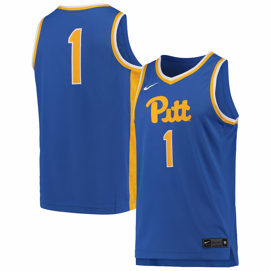 #1 Pitt Panthers Nike Team Replica Basketball Jersey - Royal