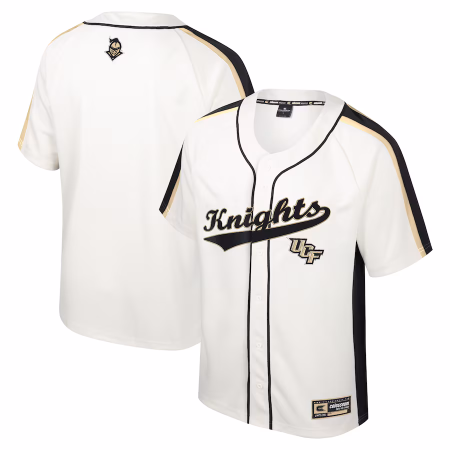UCF Knights Colosseum Ruth Button-Up Baseball Jersey - Cream