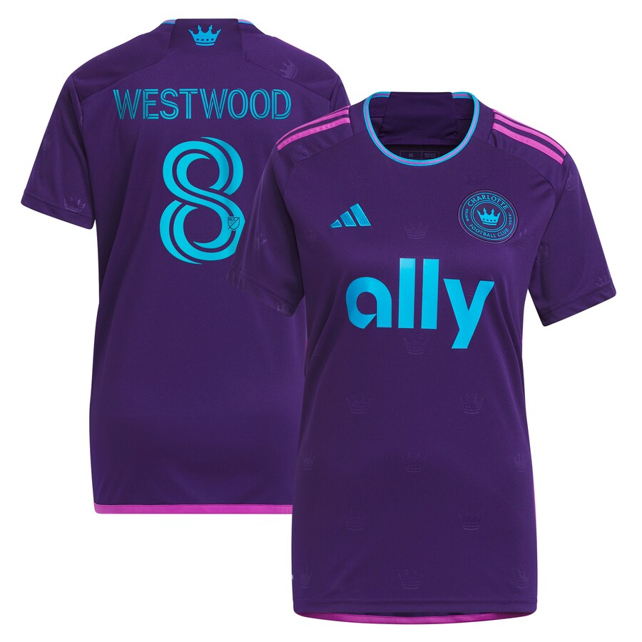 Women's Charlotte FC Ashley Westwood adidas Purple 2023 Crown Jewel Kit Replica Jersey