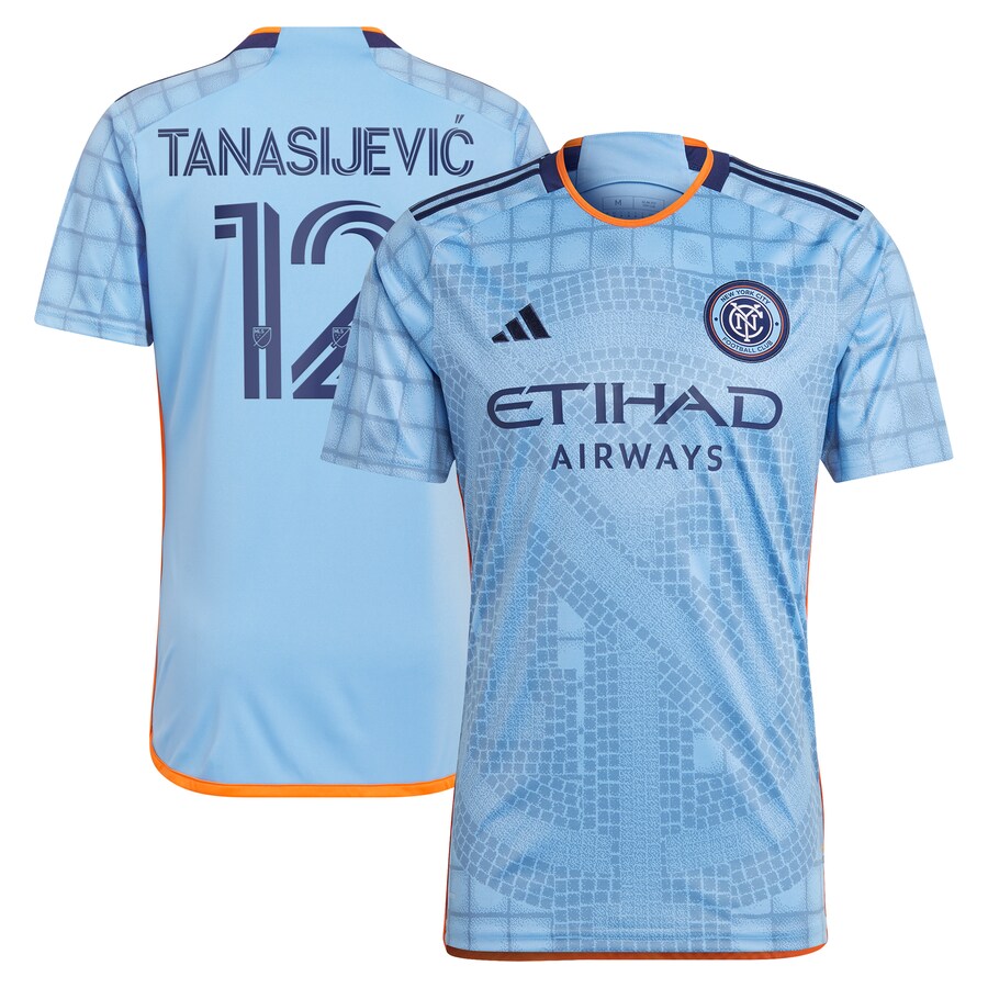 Men's New York City FC Strahinja Tanasijevic adidas Light Blue 2024 The Interboro Kit Replica Player Jersey