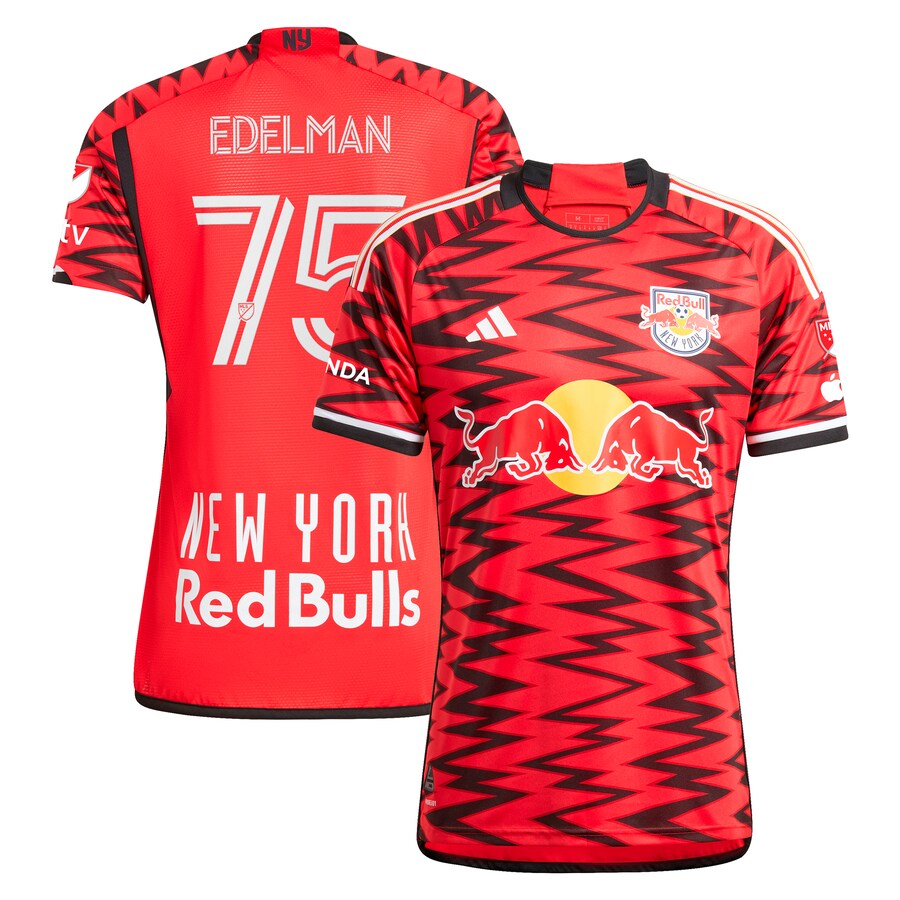 Men's New York Red Bulls Daniel Edelman adidas Red 2024 Legacy Authentic Player Jersey