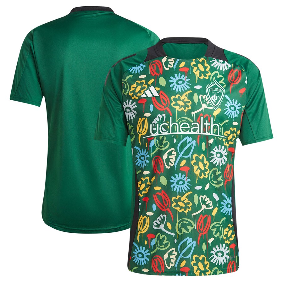 Men's Colorado Rapids adidas Green 2024 One Planet Pre-Match Top