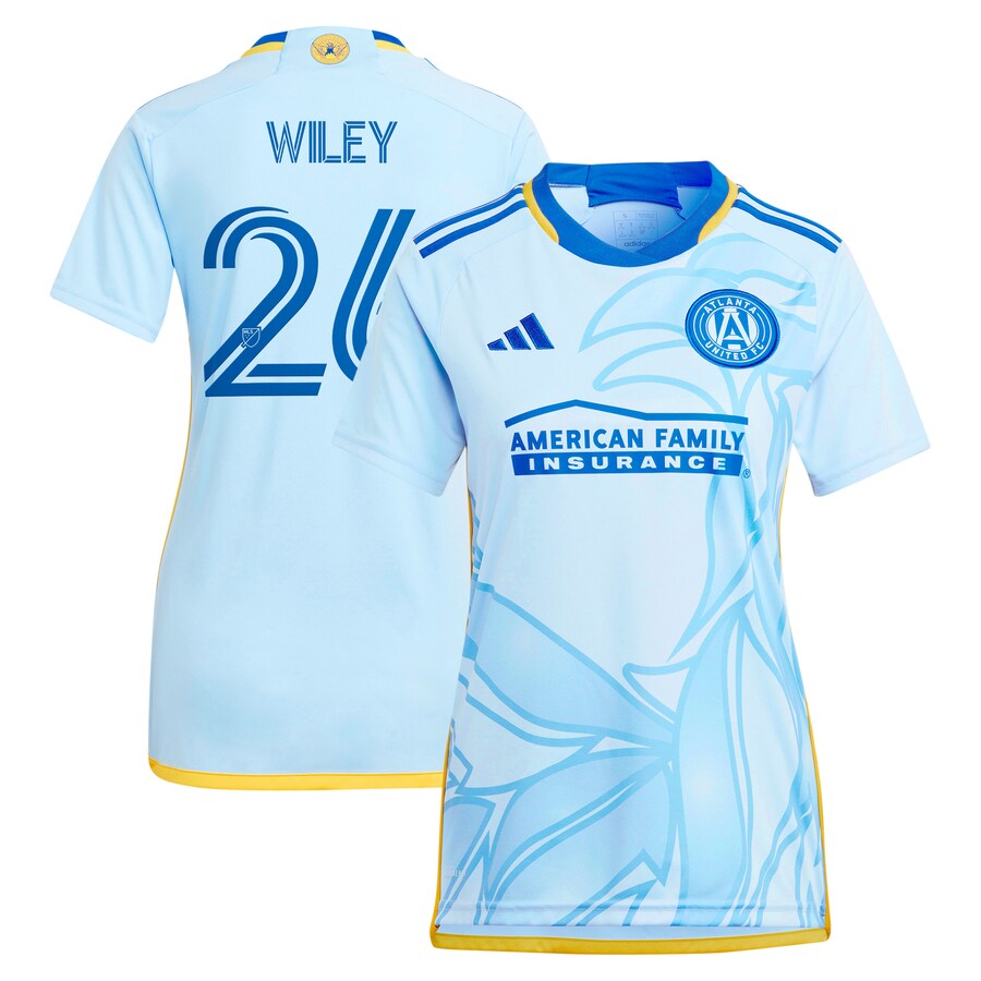 Women's Atlanta United FC Caleb Wiley adidas Light Blue 2024 The Resurgens Kit Replica Player Jersey