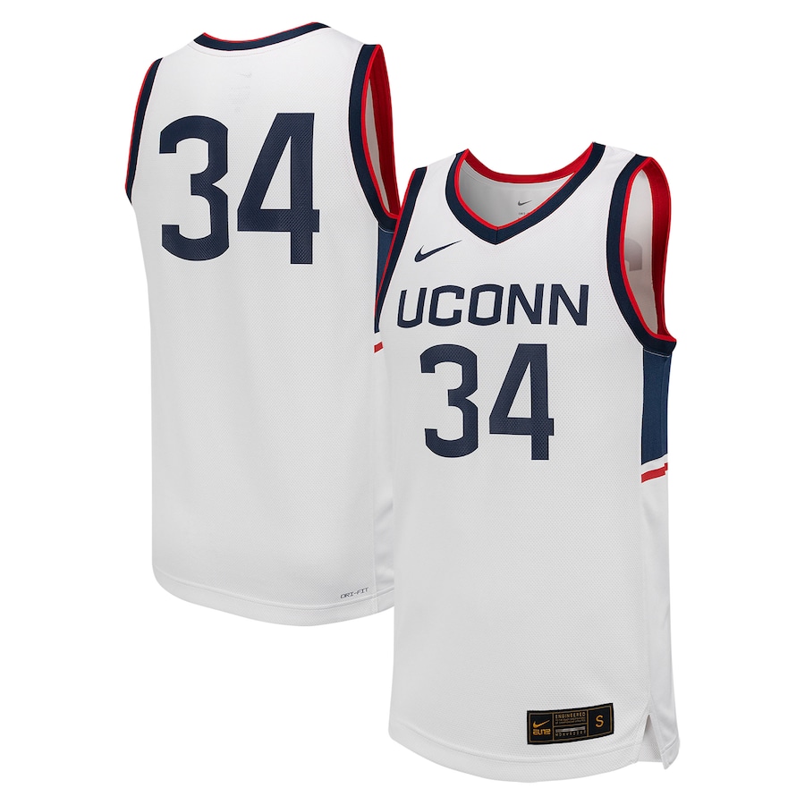#34 UConn Huskies Nike Replica Basketball Jersey - White