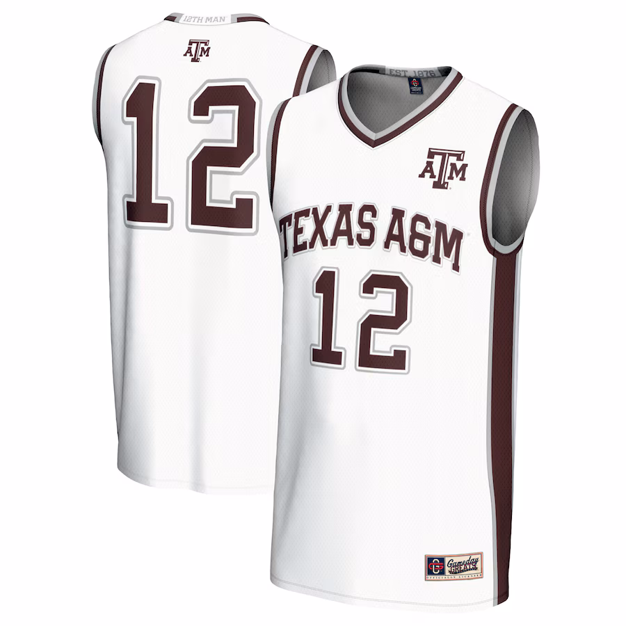 #12 Texas A&M Aggies GameDay Greats Unisex Basketball Lightweight Fashion Jersey - White