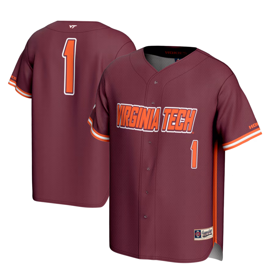 Youth GameDay Greats #1 Maroon Virginia Tech Hokies Lightweight Baseball Fashion Jersey