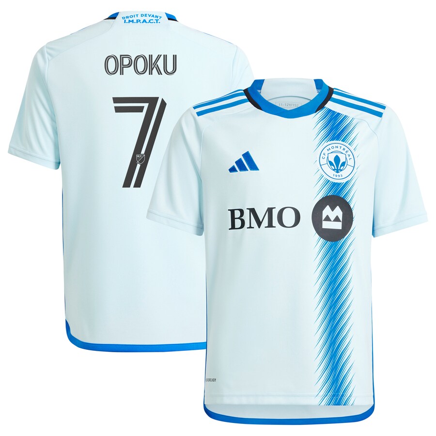 Youth CF Montreal Kwadwo Opoku adidas Light Blue 2024 La Main Replica Player Jersey