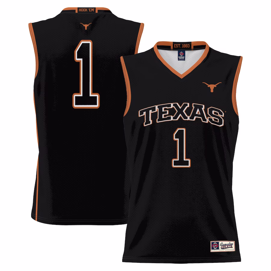 #1 Texas Longhorns GameDay Greats Replica Lightweight Basketball Jersey - Black