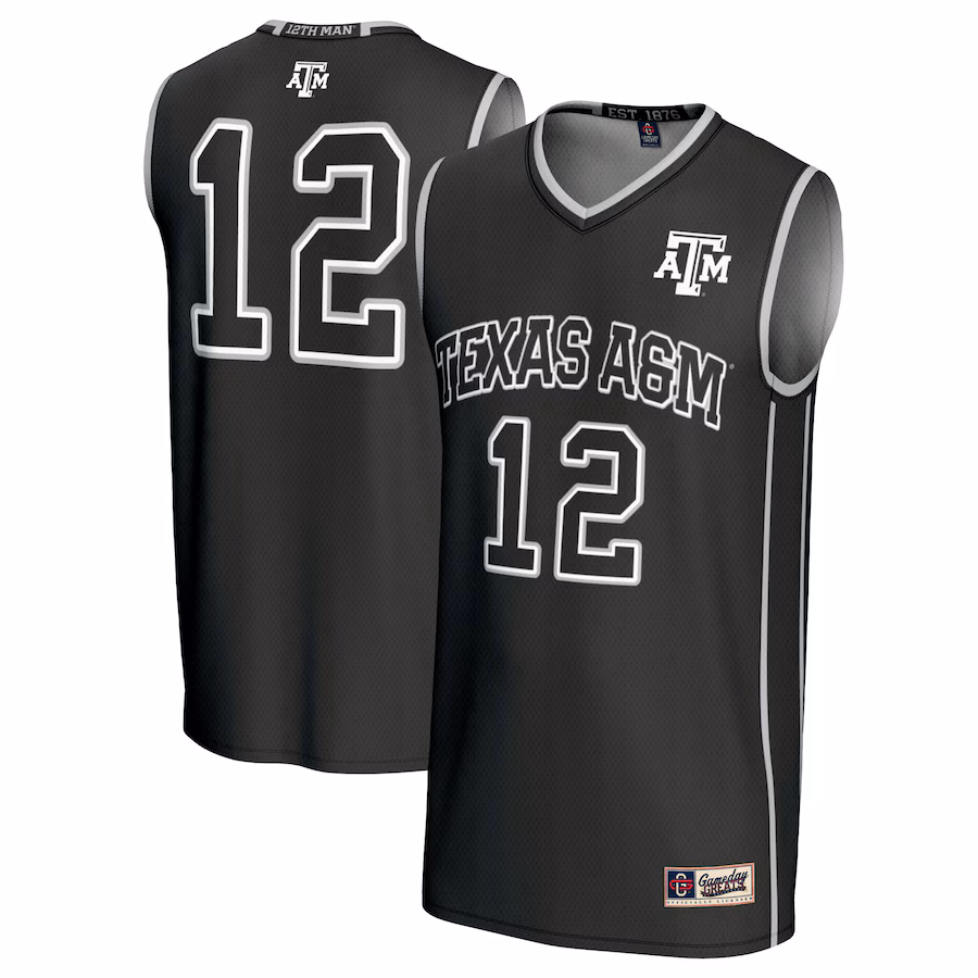 Youth GameDay Greats #12 Black Texas A&M Aggies Basketball Lightweight Fashion Jersey