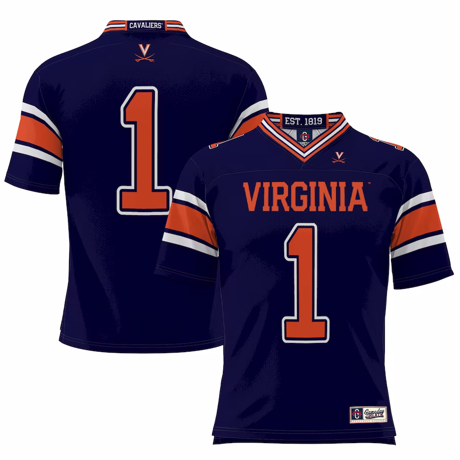 #1 Virginia Cavaliers GameDay Greats Youth Football Jersey �?Navy