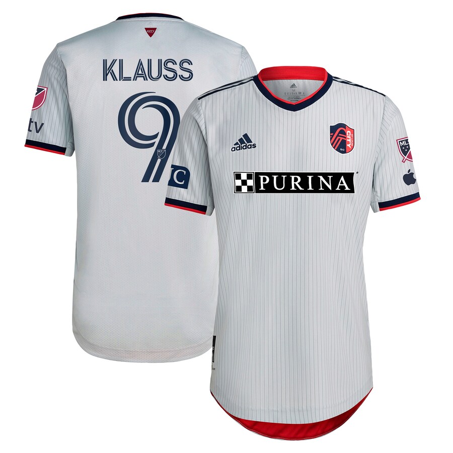 Men's St. Louis City SC Jo?o Klauss adidas Gray 2023 The Spirit Kit Authentic Jersey