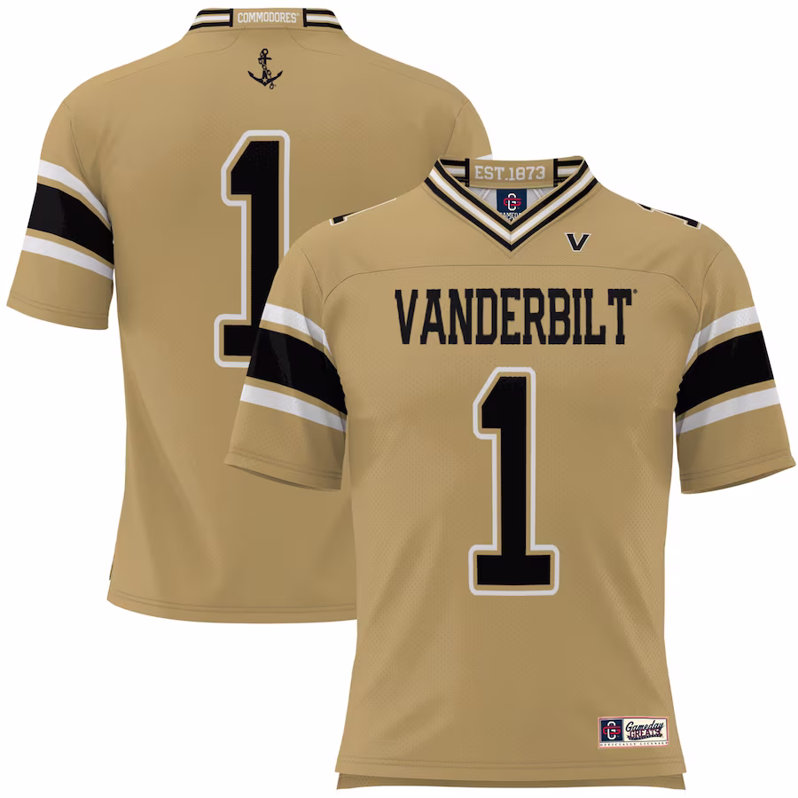#1 Vanderbilt Commodores GameDay Greats Youth Football Jersey - Gold